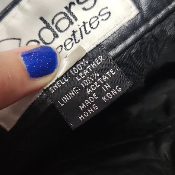 Vintage Cedars Petites High Rise Black Leather Pleated Trousers Tapered Pants - Picture 11 of 15